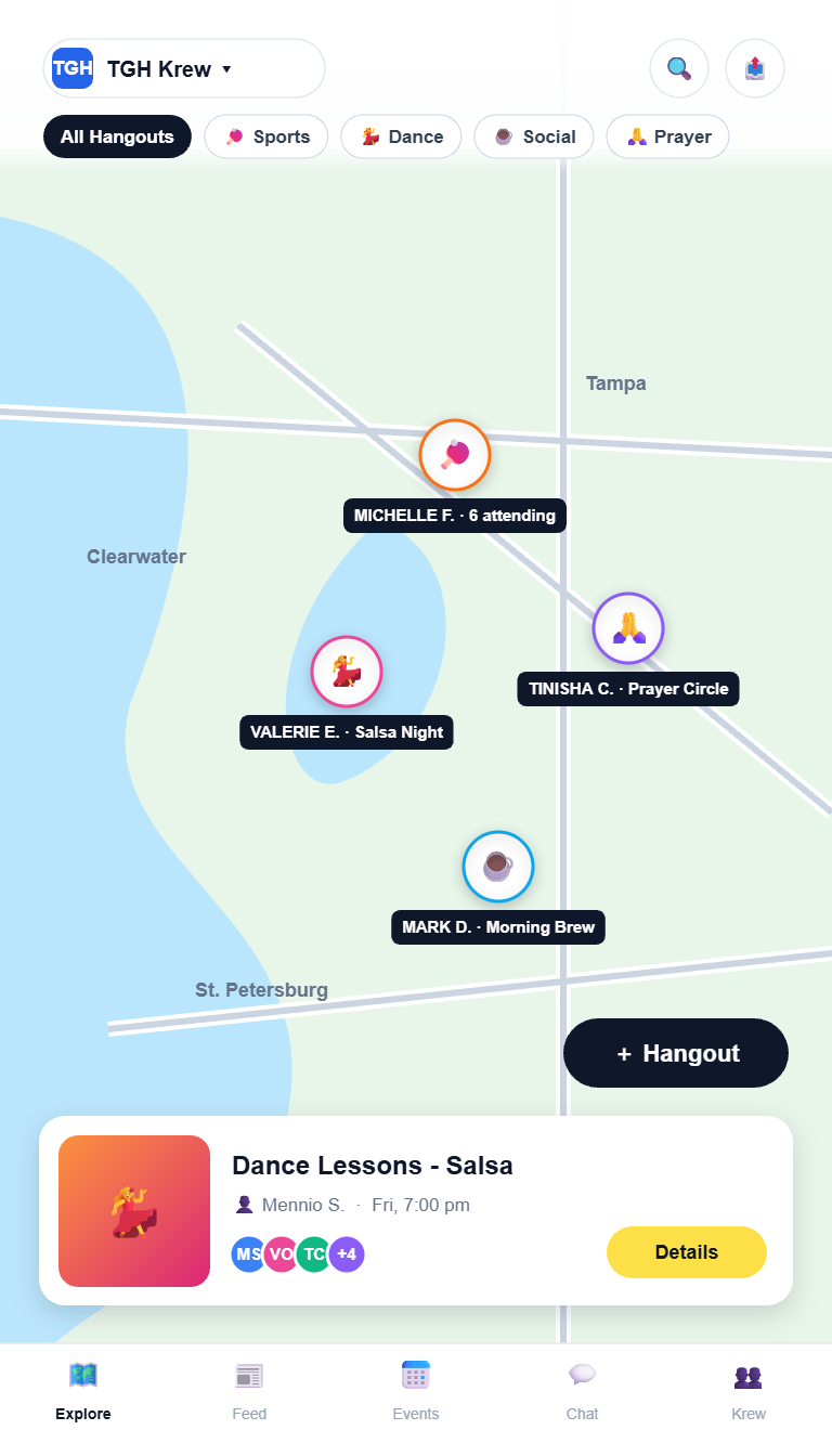 Krew Social What To Attend Map